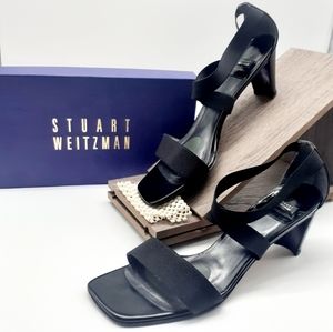 Stuart Weitzman Travelex Black Elastic 11 AA Women's High heel Shoes